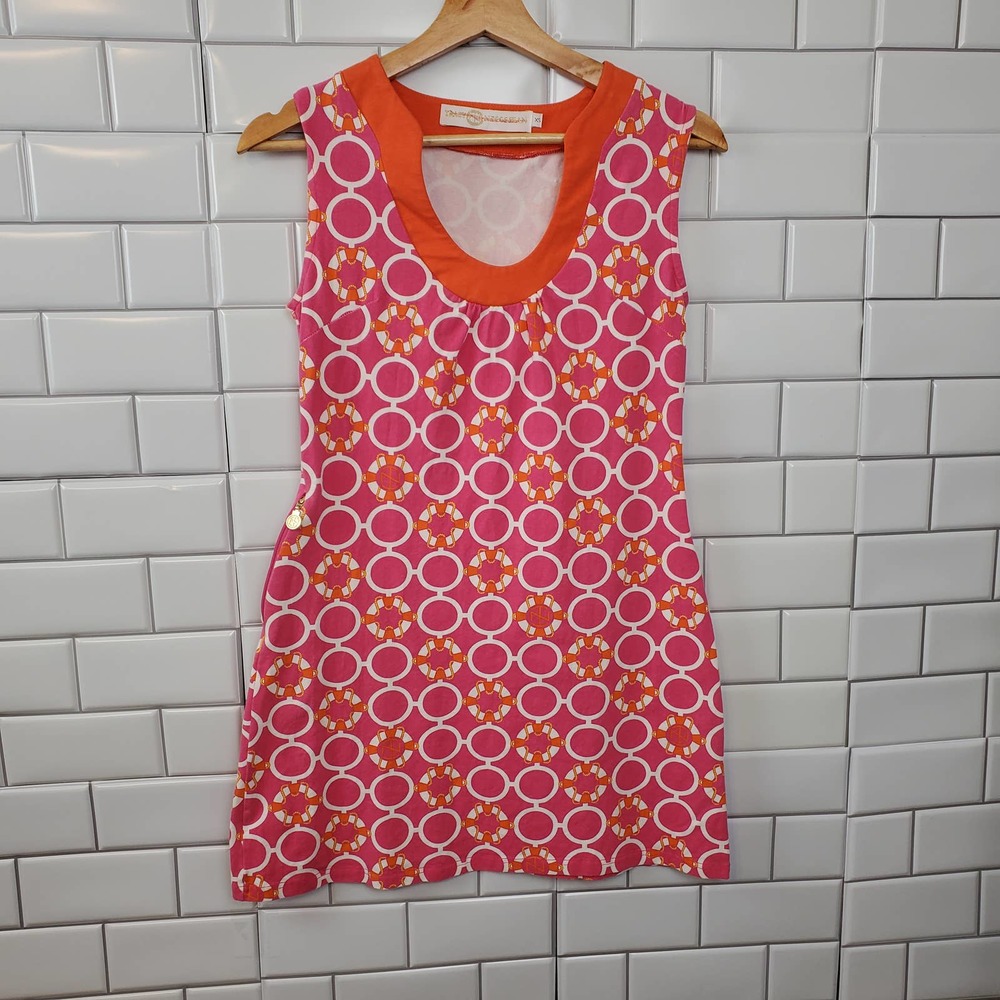 TRACY NEGOSHIAN Geometric Sleeveless  Nautical Sheath Dress Women's Size XS